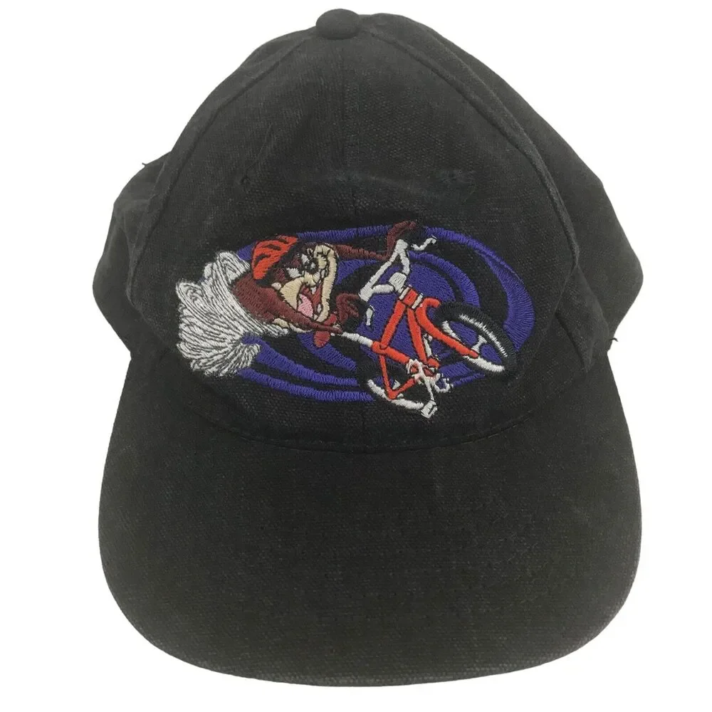 Vtg 1997 Looney Tunes Taz Tasmanian Devil Six Flags Hat Snapback Cap Gray Youth